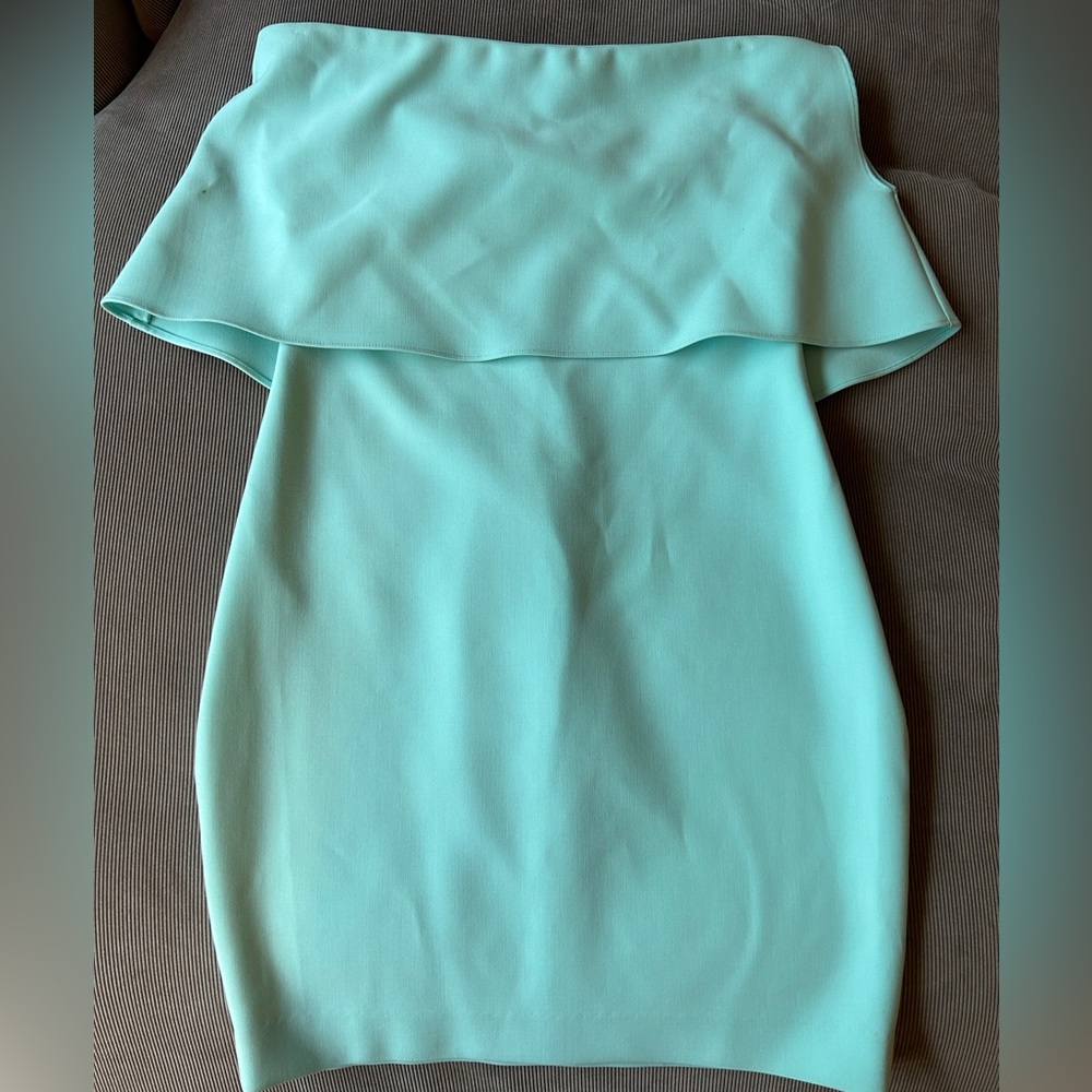 LIKELY Fitted Strapless Mini Dress | Blue | Size 4